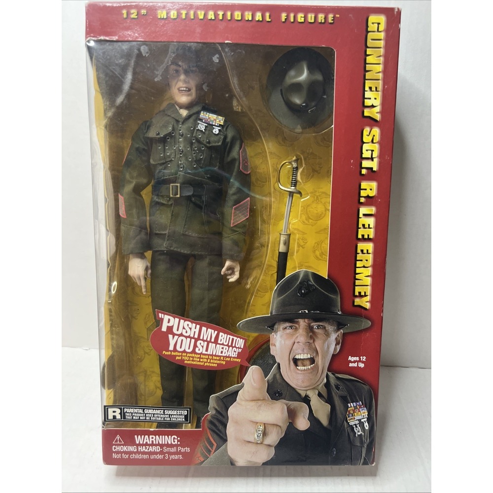 Vtg Gunnery Sgt R. Lee Ermey 12" Motivational Talking Figure SIGNED New In Box